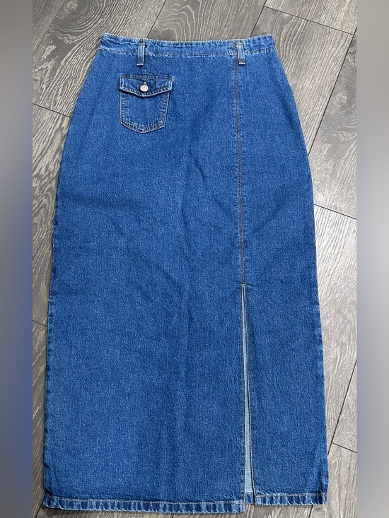 Vivaldi Dresses & Skirts - Vintage 90s Vivaldi Denim Midi Skirt Zip Back Size 8 Medium Wash Made In USA